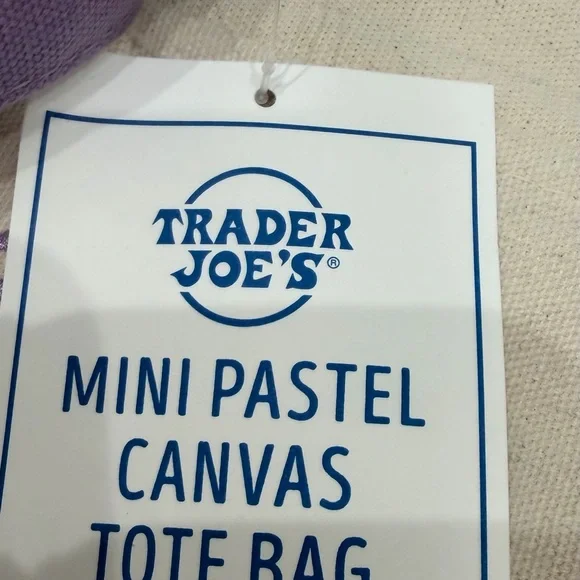Trader Joe’s 2026 Mini Pastel Canvas Tote Bag Set Of 4 New - Picture 6 of 6